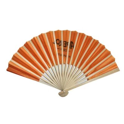 Custom Printed 8 Inch Hand Fan Made from Natural Moso Bamboo - Portable Folding Fan