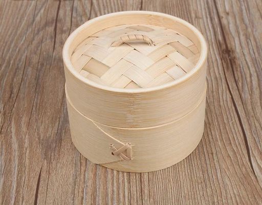 Handmade Woven Steamer Drawer With Side Handles Dumplings Traditional Delicacies Bamboo Steamer