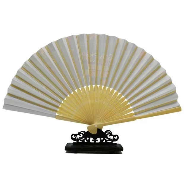 Gift Portable Plastic Custom Hand Fan Printed Folding Bamboo Paper Hand Fan