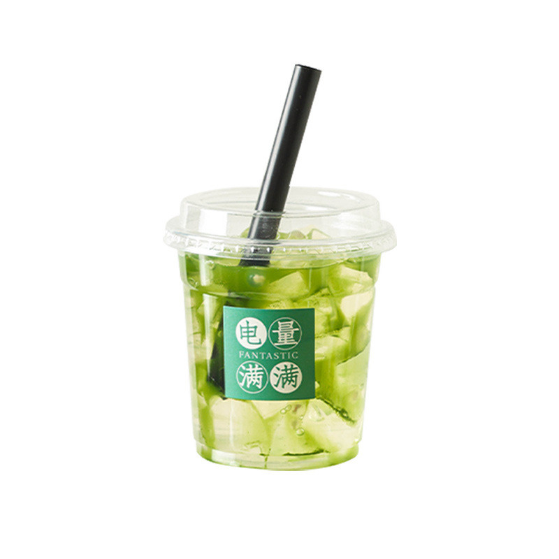 Wholesale 12oz PET PLA Disposable Clear Plastic Water Cup Cold Drink Cup With Dome Lid Oem Packing