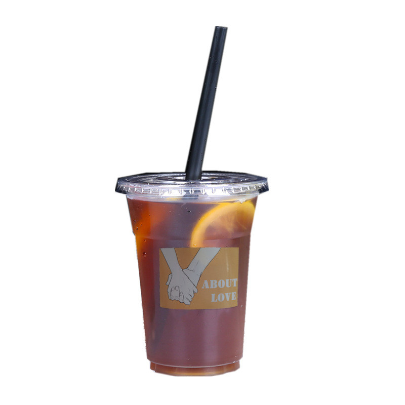 Wholesale 12oz PET PLA Disposable Clear Plastic Water Cup Cold Drink Cup With Dome Lid Oem Packing