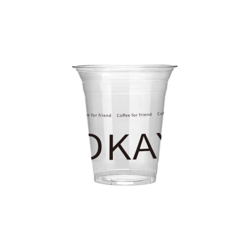 Wholesale 12oz PET PLA Disposable Clear Plastic Water Cup Cold Drink Cup With Dome Lid Oem Packing