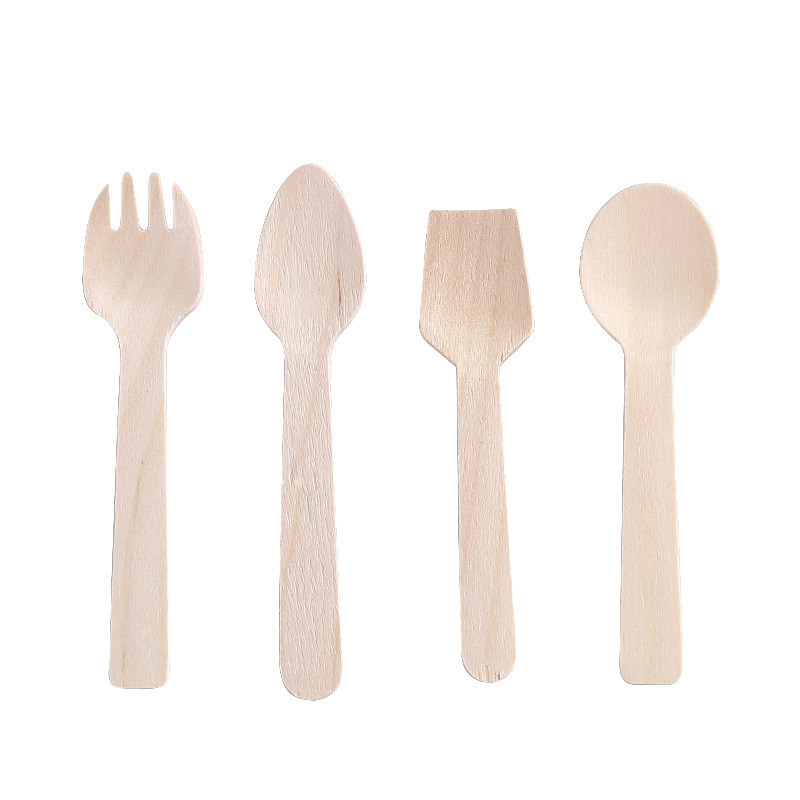 Compostable Cutlery Set - 500 Pieces Wooden Compostable Utensils - [200 Spoons, 200 Forks, 100 Knives] - Disposable Wooden Cutlery, Eco Friendly Forks and Spoons, Disposable Cutlery Set Party Utensils