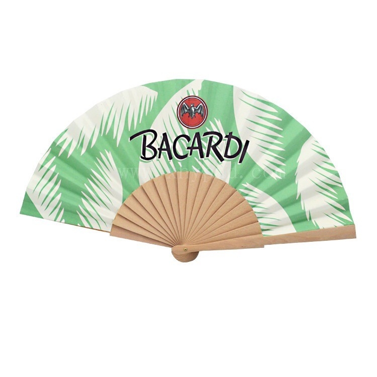 Custom Printed Large Folding Clack Hand Fan Sublimation UV Reactive Bamboo Handheld For Festival Raves