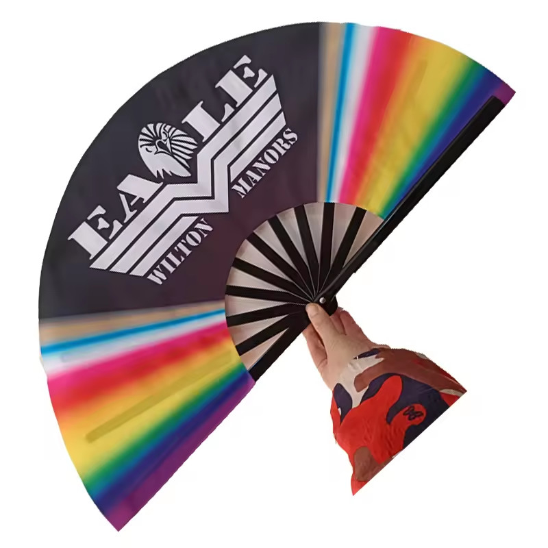 Japanese Custom Printed Logo Wedding Hand Fans Handmade Bamboo Fan