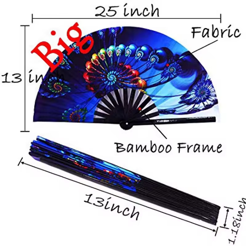 Japanese Custom Printed Logo Wedding Hand Fans Handmade Bamboo Fan