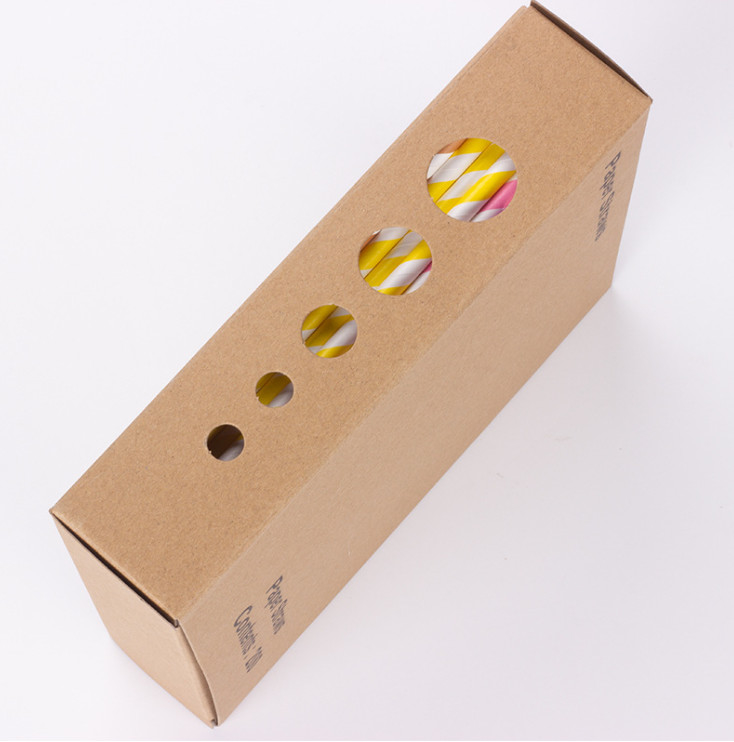 Disposable Food Product 20cm Paper Straw with Custom Printed Biodegradable Design