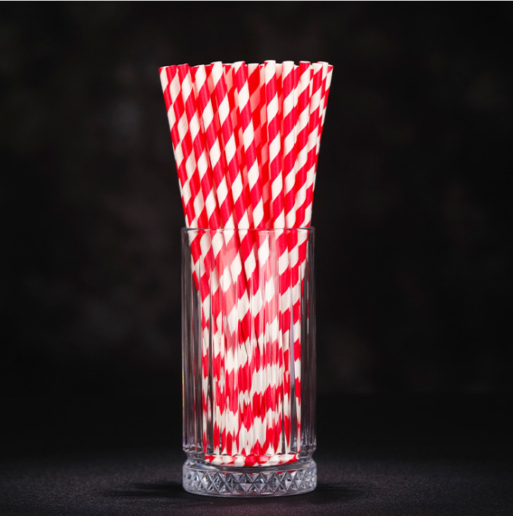 Colorful Paper Straw for Beverage Drinking Degradable Natural 197*6mm Wrap Paper