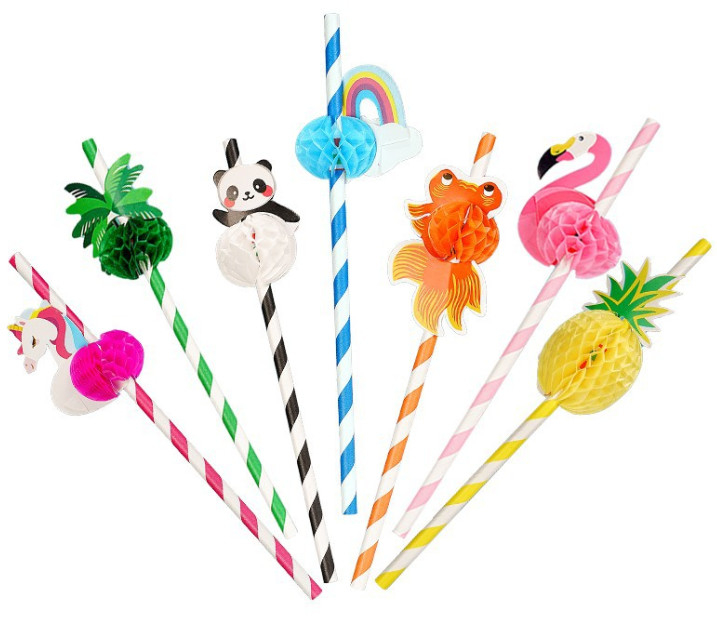20cm Customized Colorful Drinking Paper Straws for Flexible Parties in Plain Design