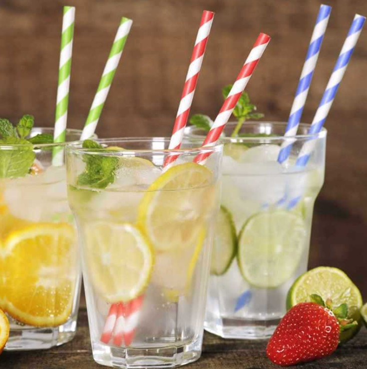 Colorful Paper Straw for Beverage Drinking Degradable Natural 197*6mm Wrap Paper