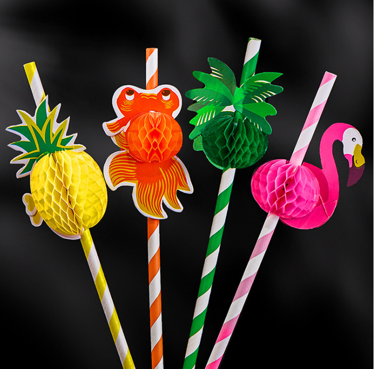 20cm Customized Colorful Drinking Paper Straws for Flexible Parties in Plain Design