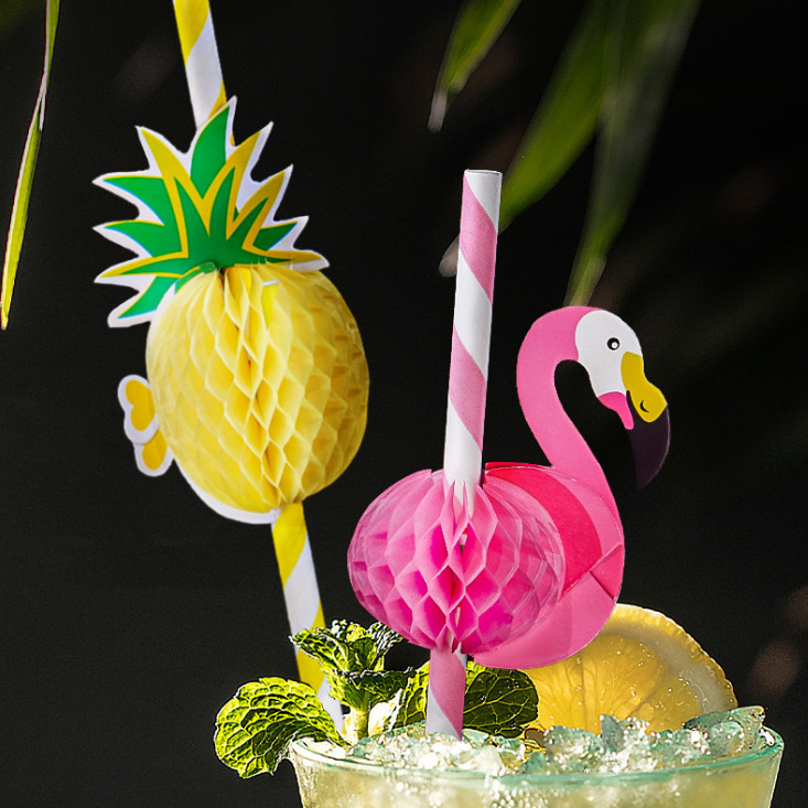 20cm Customized Colorful Drinking Paper Straws for Flexible Parties in Plain Design