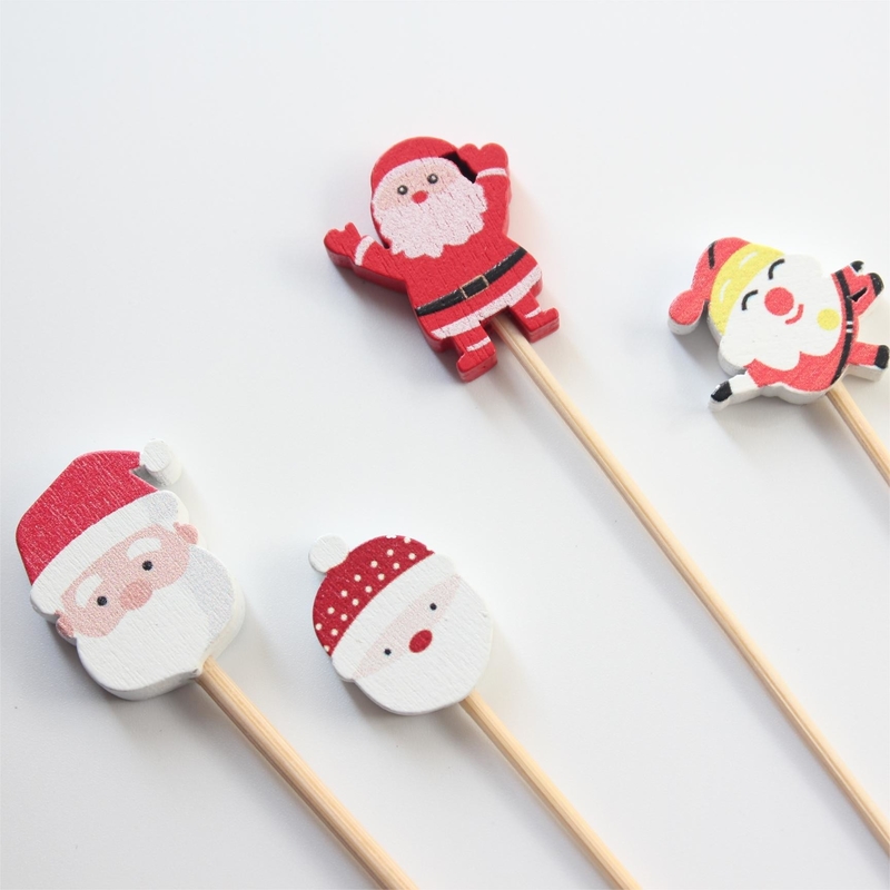 Hot Sale Handmade Bamboo Cocktail Picks Fancy Colorful Rose Picks for Wedding