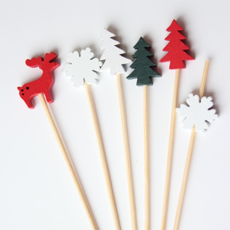 Cocktail skewers with looped knot biodegradable bamboo cocktail picks disposable knotted bamboo picks