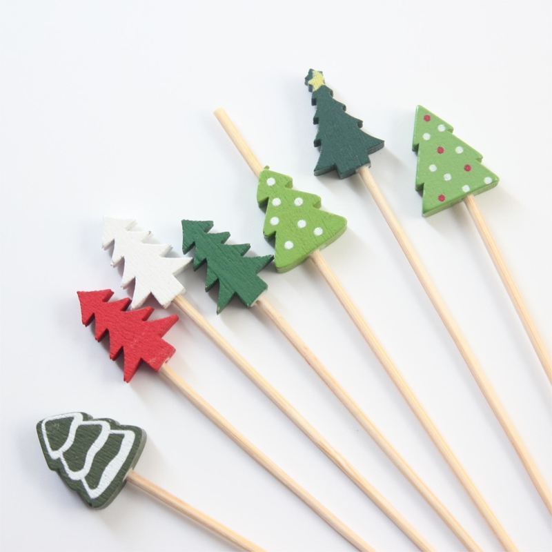 Cocktail skewers with looped knot biodegradable bamboo cocktail picks disposable knotted bamboo picks