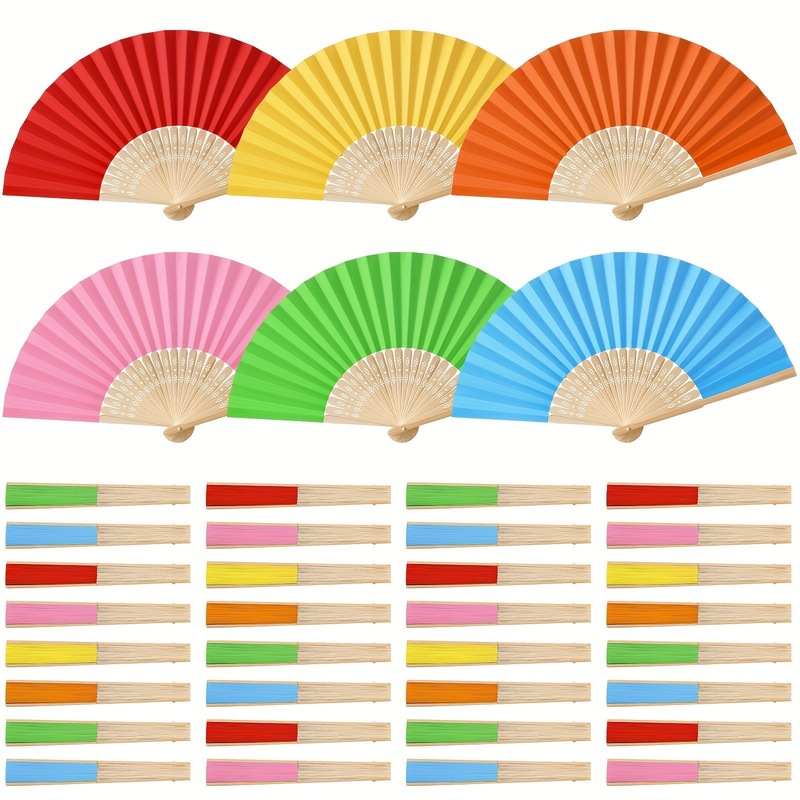 23*42cm 120g Painted Bamboo Hand Fan for Home Decoration and Wedding Gift