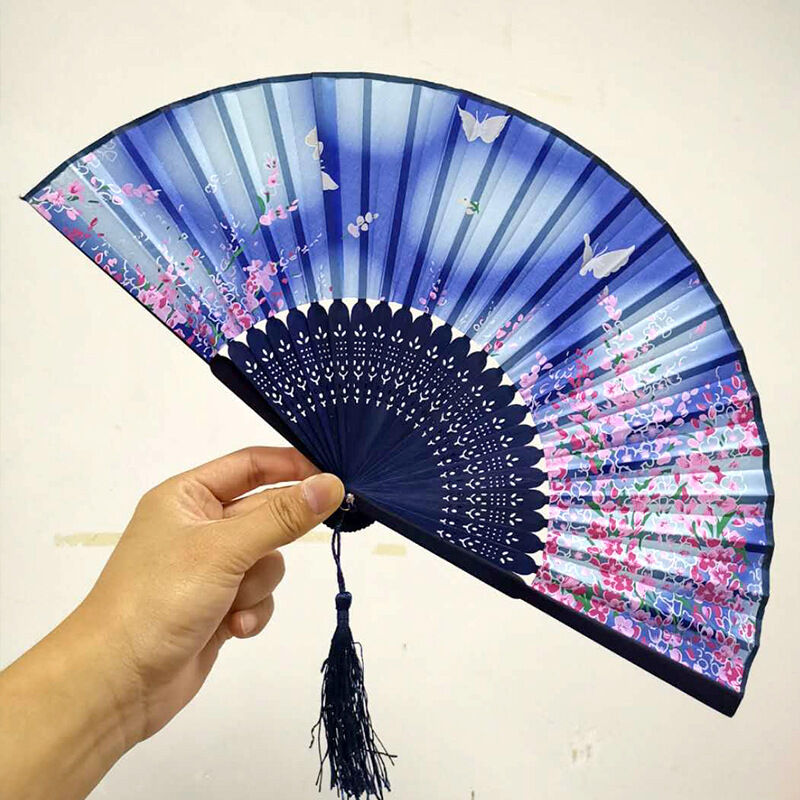 Wholesale Custom Printed Logo 21CM Bamboo Hand Held Fan Folding Hand Fan for Gifts & Events