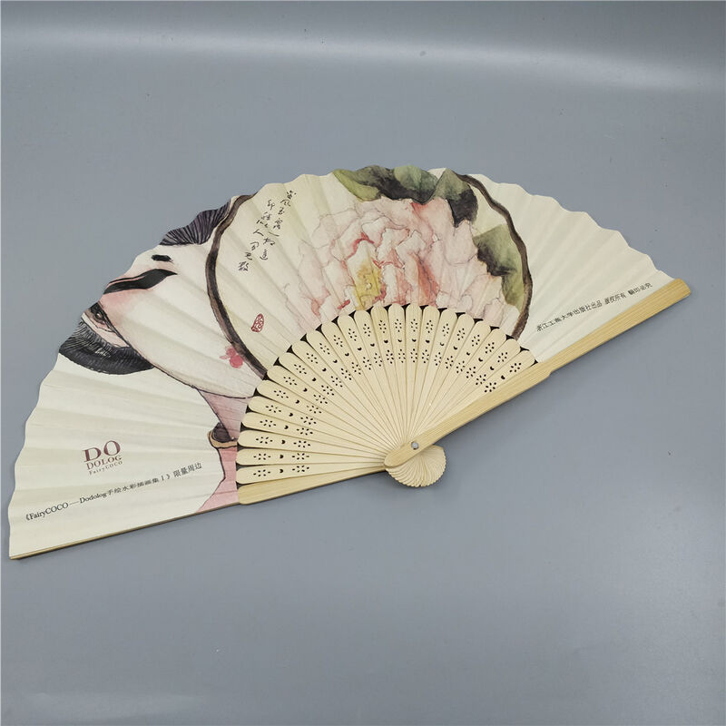 21*38cm Eco-Friendly Bamboo Hand Fan with Custom Logo for Wedding Favors and Souvenirs