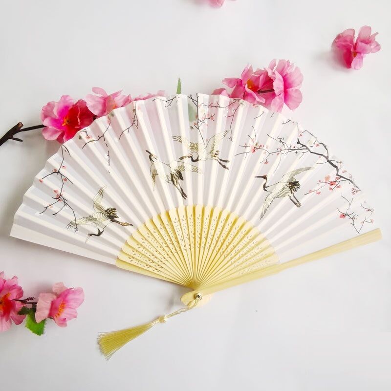 Custom Printed 21cm Eco-Friendly Bamboo Hand Fan for Promotional Gifts and Events