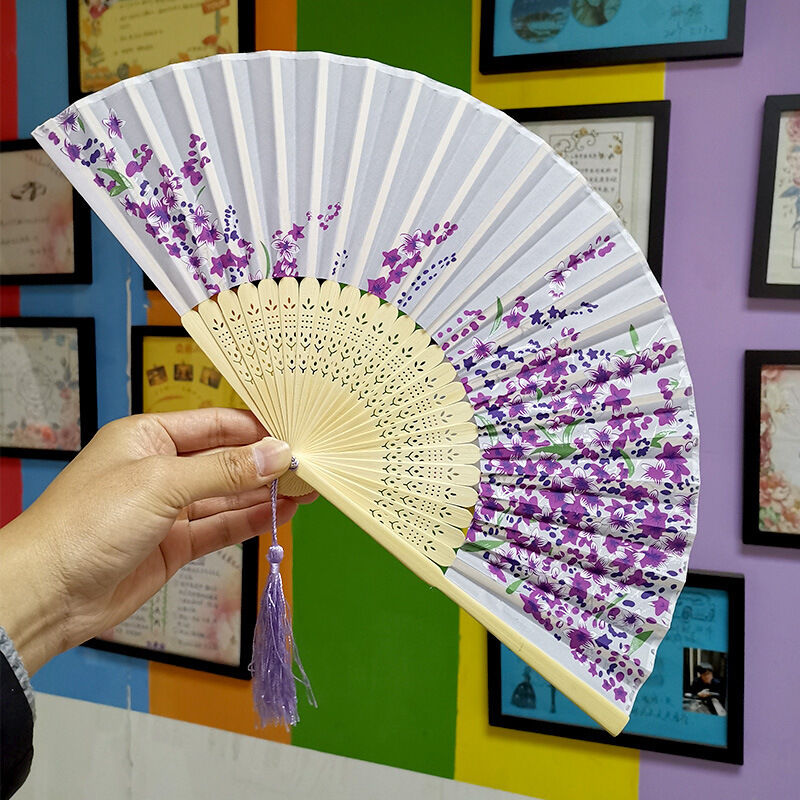 Custom Printed 21cm Eco-Friendly Bamboo Hand Fan for Promotional Gifts and Events