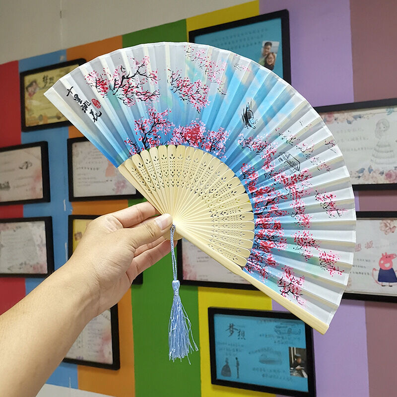 Custom Printed 21cm Eco-Friendly Bamboo Hand Fan for Promotional Gifts and Events