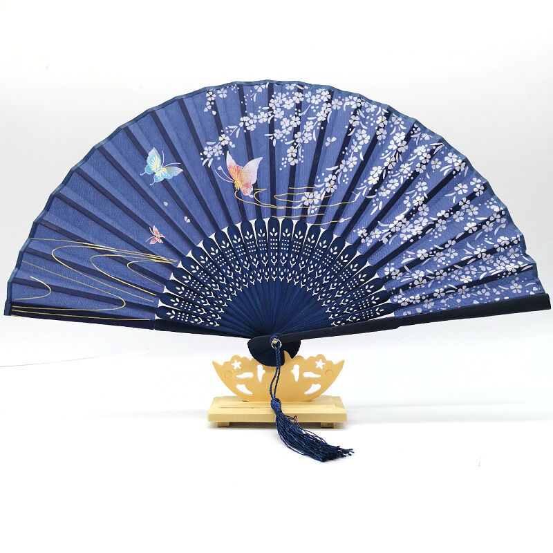 DIY White Bamboo Folding Fan 21cm Handheld Fan for Wedding Party and Home Decoration