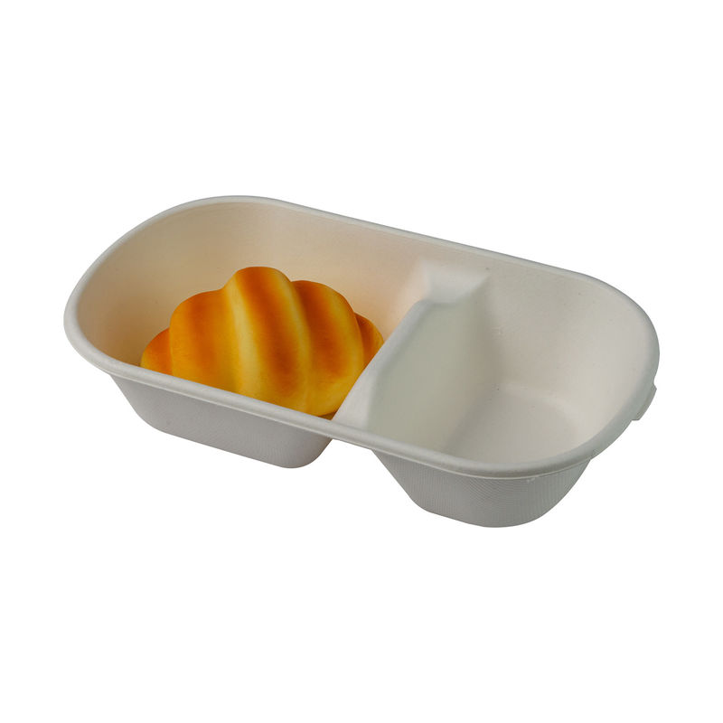 brown Biodegradable Sugarcane Tableware Sugarcane Bagasse Takeaway Containers