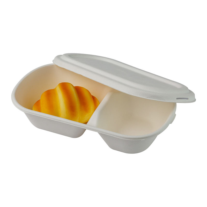 brown Biodegradable Sugarcane Tableware Sugarcane Bagasse Takeaway Containers