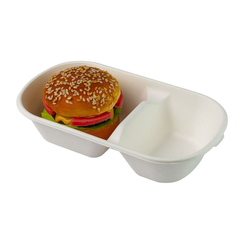 brown Biodegradable Sugarcane Tableware Sugarcane Bagasse Takeaway Containers