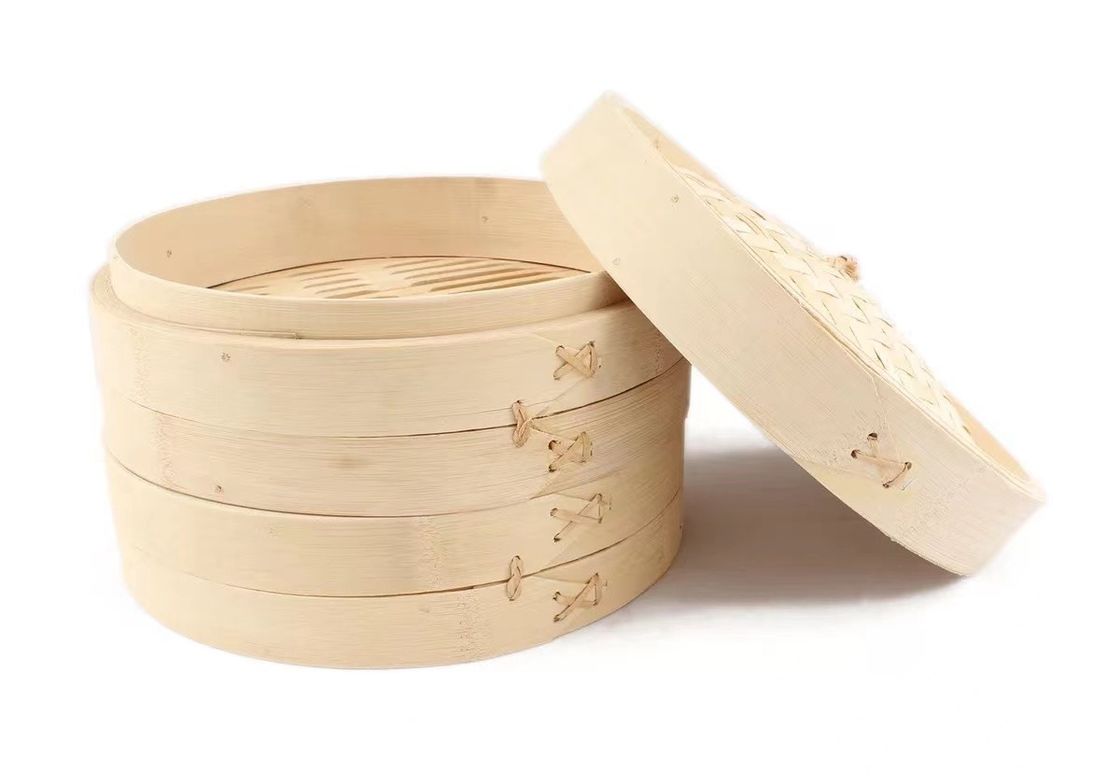 10 inch Handmade Bamboo Steamer Customized Logo Acceptable from Vietnam