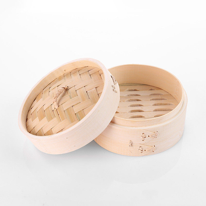 Chinese whole sale factory direct selling 18cm- 30cm deeper 2-layer kitchen round bamboo steamer with lid