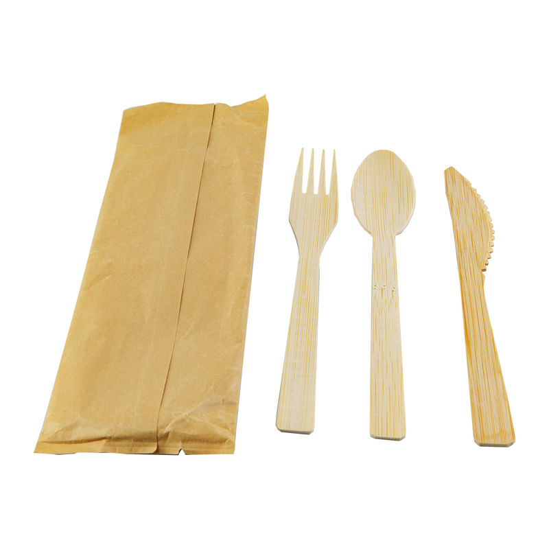 Disposable packing mini cutlery set wooden wooden fork /knife and paper napkin set