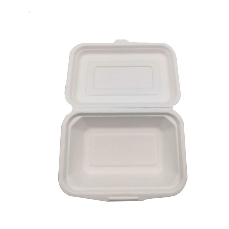 Single Compartment Biodegradable Clamshell Box Disposable 8in 9 Inch