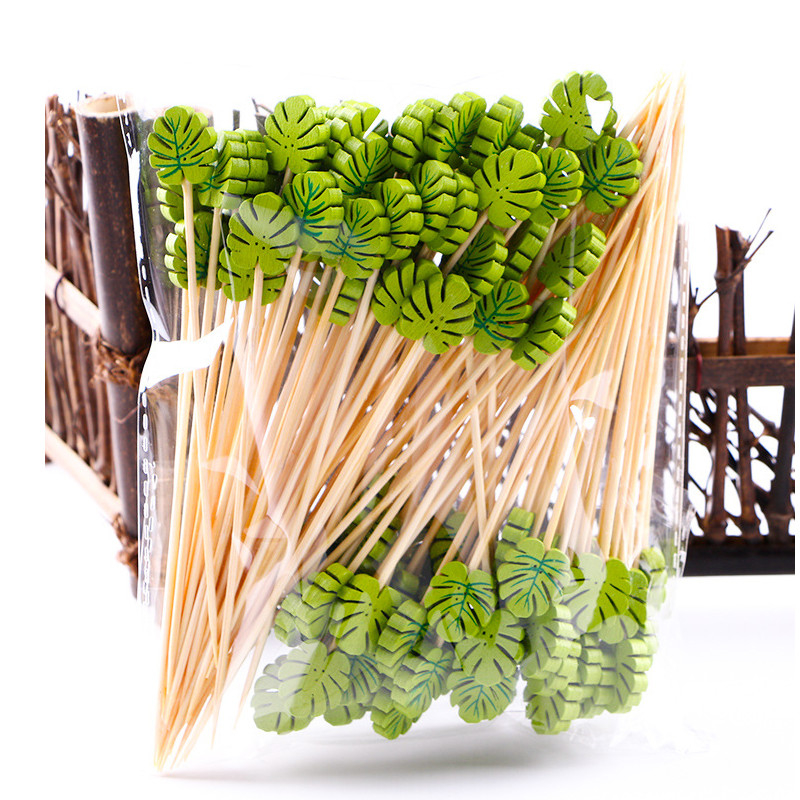 Biodegradable Decorative Bamboo Cocktail Party Skewer Bamboo Cocktail Picks