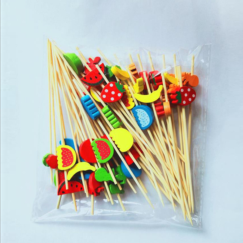 Biodegradable Decorative Bamboo Cocktail Party Skewer Bamboo Cocktail Picks