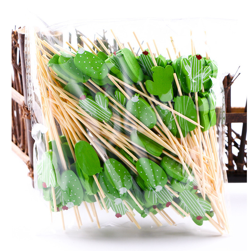 Biodegradable Decorative Bamboo Cocktail Party Skewer Bamboo Cocktail Picks
