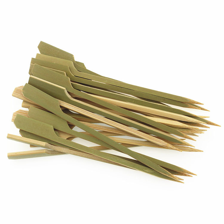 Barbecue Tools Disposable Bamboo Stick 15-30cm Non-slip Flat Blue Bamboo Stick