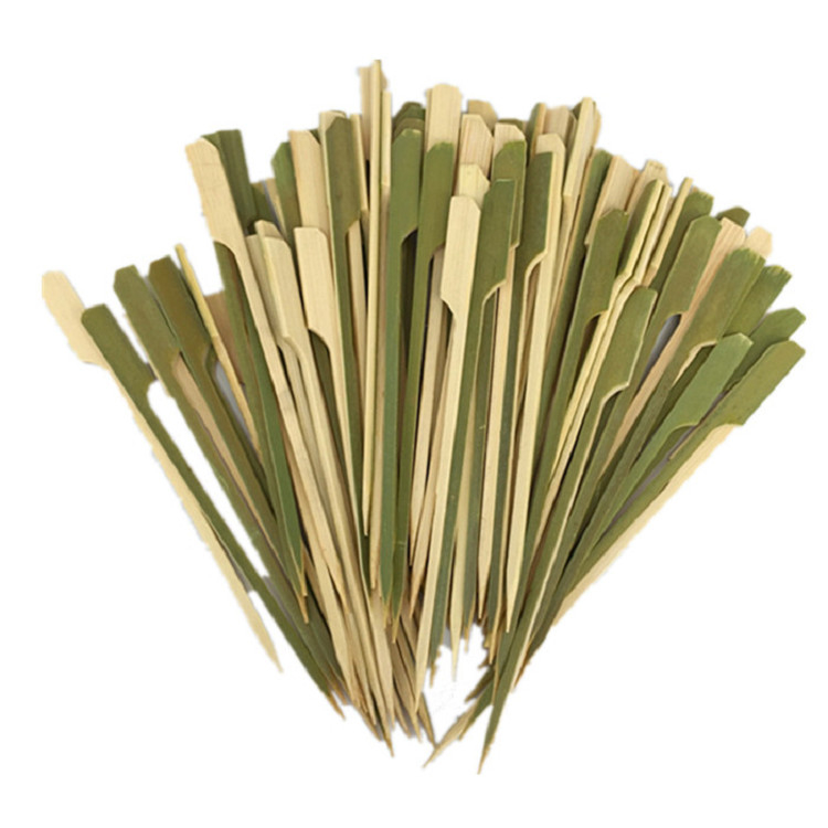Barbecue Tools Disposable Bamboo Stick 15-30cm Non-slip Flat Blue Bamboo Stick