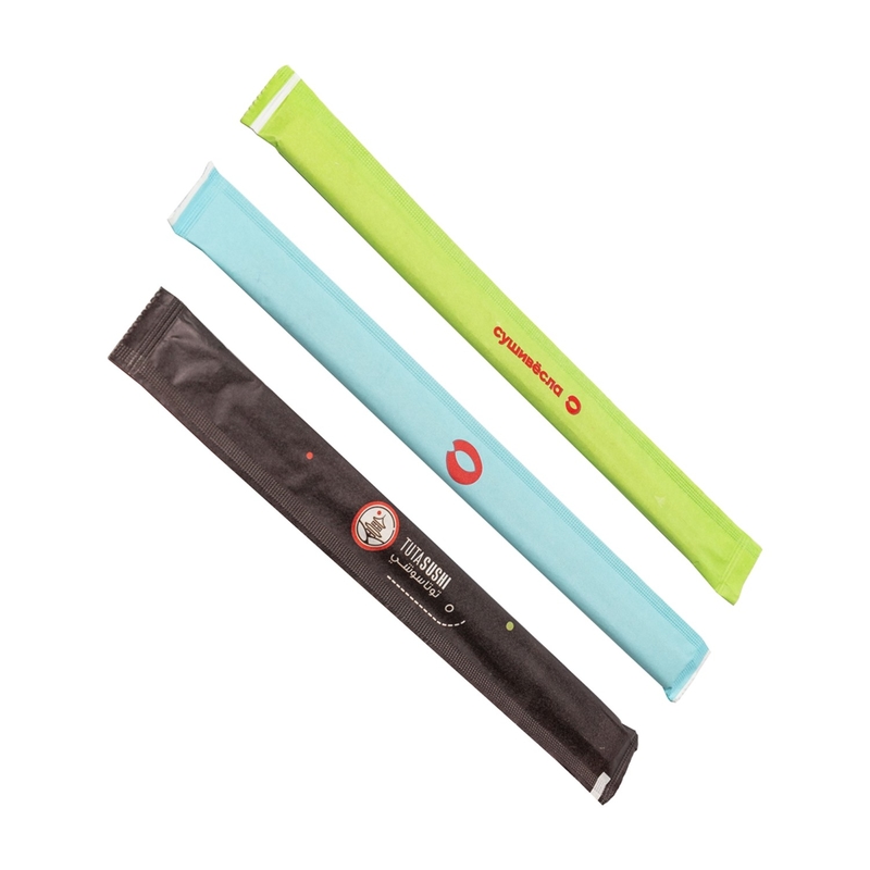 Different Color Package Paper Wrapped Restaurant Bamboo Chopsticks