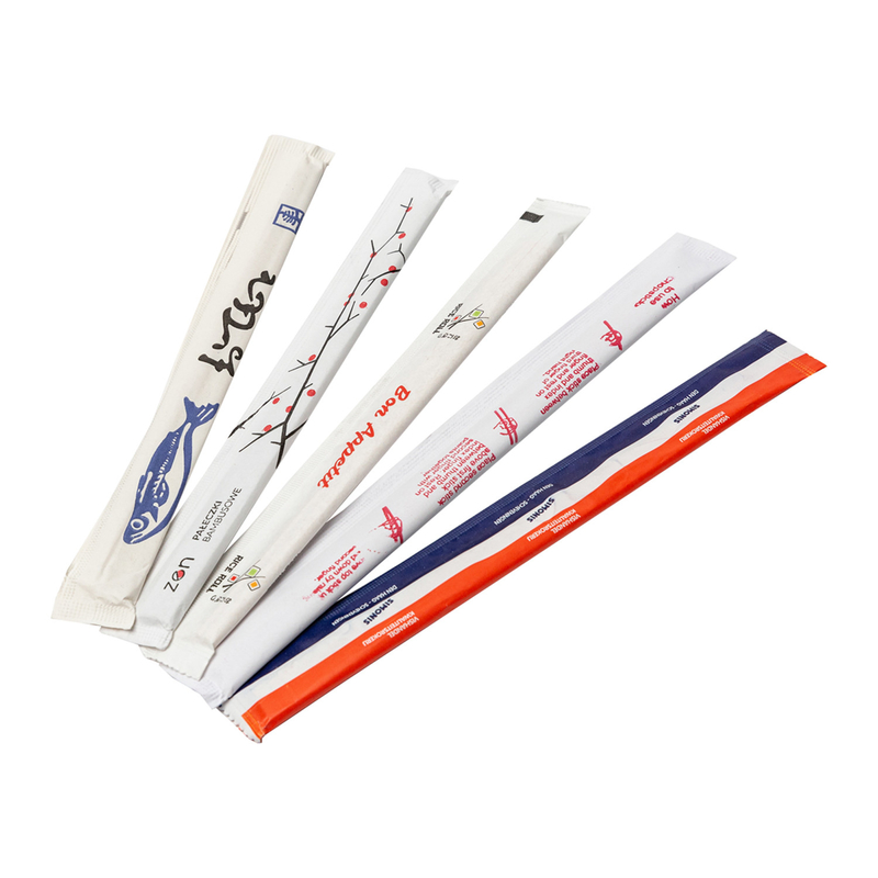 Different Color Package Paper Wrapped Restaurant Bamboo Chopsticks