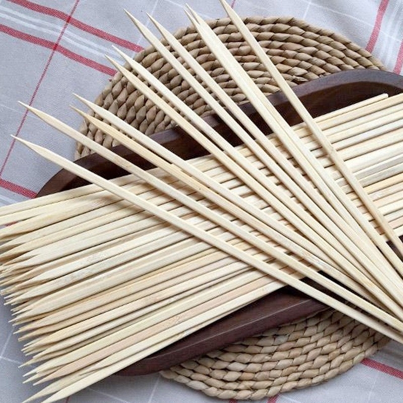 Wholesale Custom Biodegradable Bamboo Sticks Barbecue skewers bbq Round Bamboo Sticks