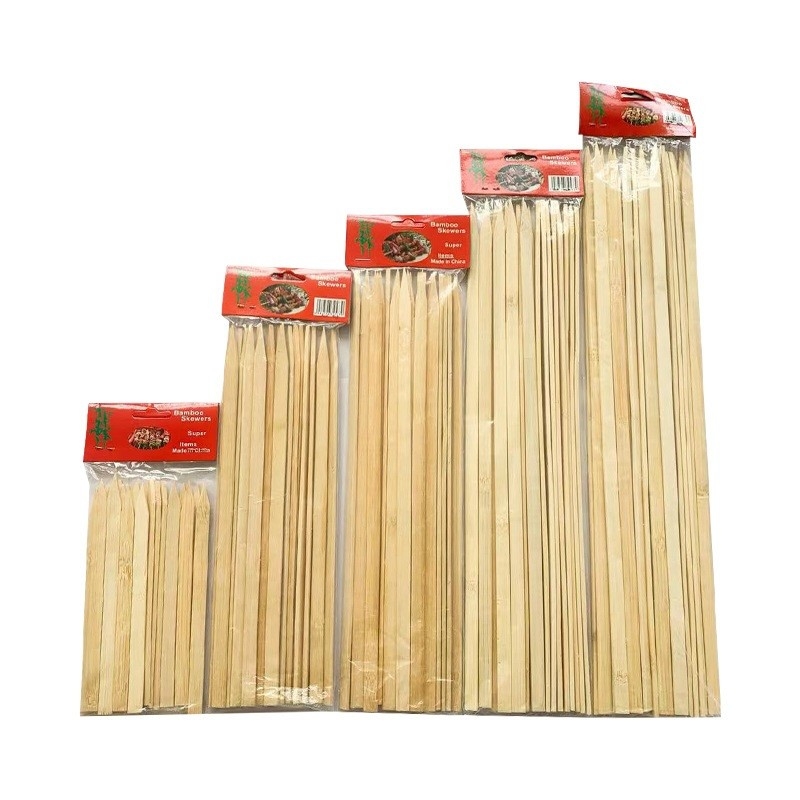 Wholesale Custom Biodegradable Bamboo Sticks Barbecue skewers bbq Round Bamboo Sticks