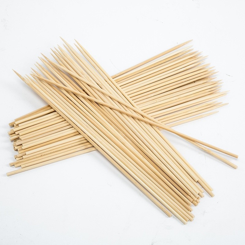 Wholesale Sharp Bamboo Skewers Disposable Sticks for BBQ Hot-pot Outdoor Camping Barbecue Accessories