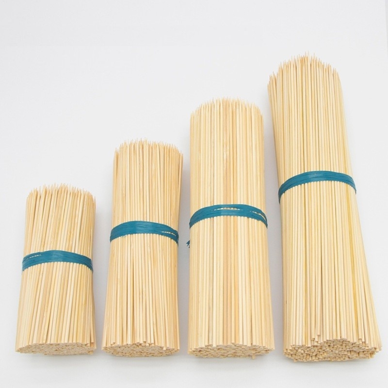 Wholesale Sharp Bamboo Skewers Disposable Sticks for BBQ Hot-pot Outdoor Camping Barbecue Accessories