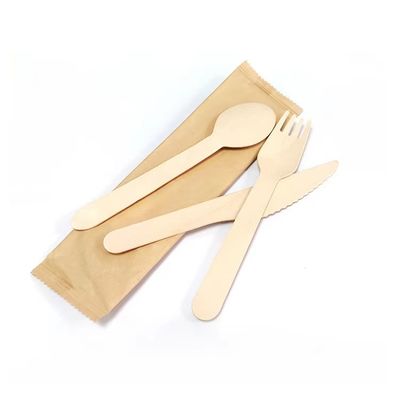 Disposable Wooden Cutlery Set - 100% Compostable Wooden Silverware 360 Pieces [120 Forks, 120 Spoons, 120 Knives] - Reusable Party Utensils - Wooden Disposable Utensils - Disposable Forks and Spoons